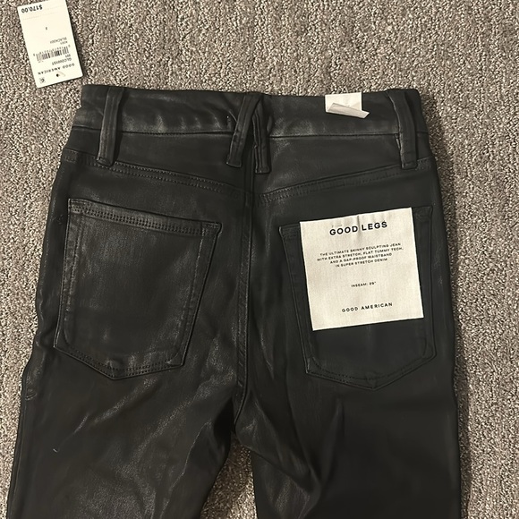 NWT Good American Coated Black Skinny Jeans - Picture 6 of 7
